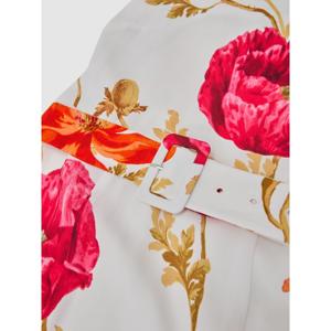 REISS Lyra Floral-Print Belted Midi Dress